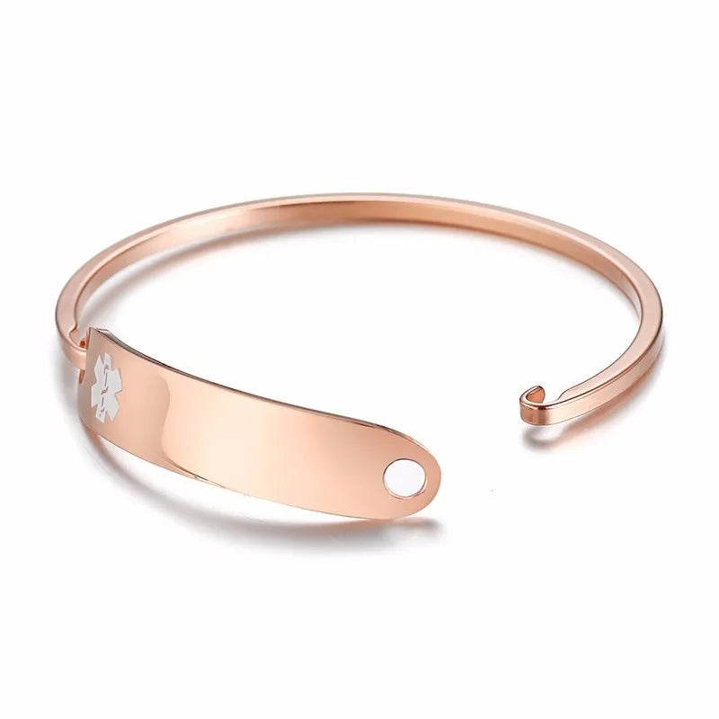 Personalized Women Cuff Bracelet In Rose Golden Type 1 Diabetes Medical Femme Bangle Pulseira Mom Gift