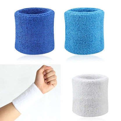 2Pcs Cotton Wrist Support Band Wristband Sport Bracers Sweat Towel Cuff Tennis Wrist Guard Protector Strap Fitness Sweatband Gym