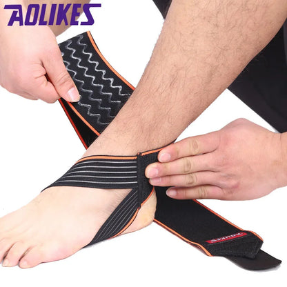 AOLIKES 1PCS Safety Ankle Support Gym Running Protection Black Foot Bandage Elastic Ankle Brace Band Guard Sport Tobilleras