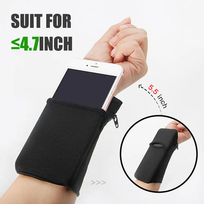 Mini Wristband Sport Bag Gym Wrist Pouch Cycling Badminton Tennis Sweatband Zipper Pocket Running Change Phone Key Wrist Wallet