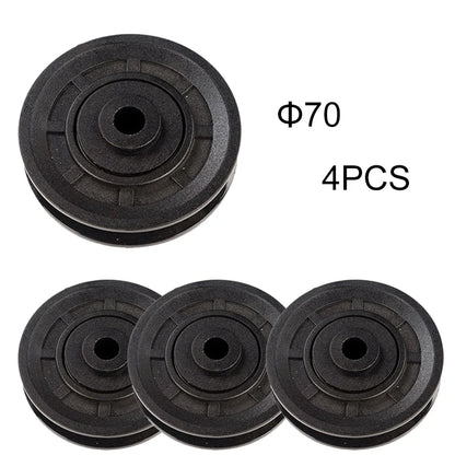 4 Pcs/Lot Wholesale Universal 70mm/90mm/105mm Diameter Wearproof Nylon Bearing Pulley Wheel Cable Gym Fitness Equipment Part