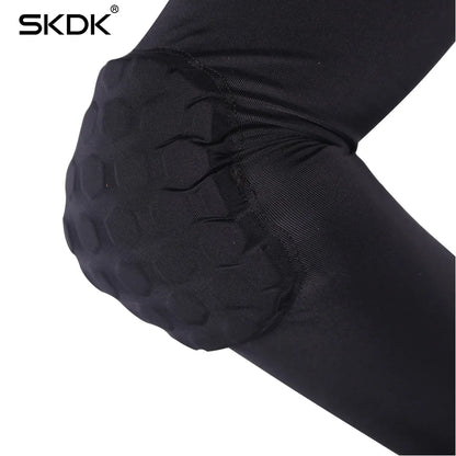 SKDK 1PC Running Basketball Fitness Arm Warmers Honeycomb Design Breathable Comfort Hand Elbow Protector Gym Workout Elbow Guard