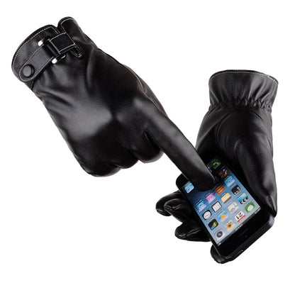 2018 Spring/Winter PU Leather Short Thin/Thick Black/Brown Touched Screen Glove Man Gym Car Driving Mittens