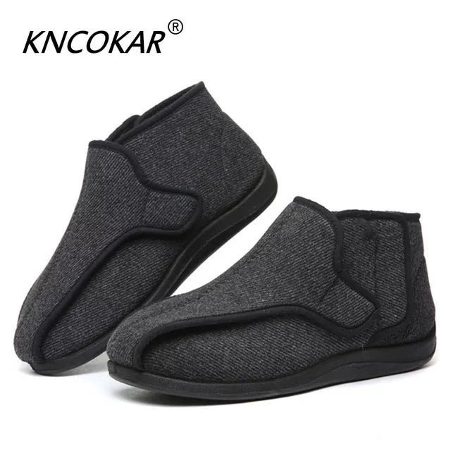 KNCOKAR Widen The New Wool Shoes Fat Swelling Deformation Of Hallux Valgus Foot Wide Elderly Diabetes Shoes Large size 41-48