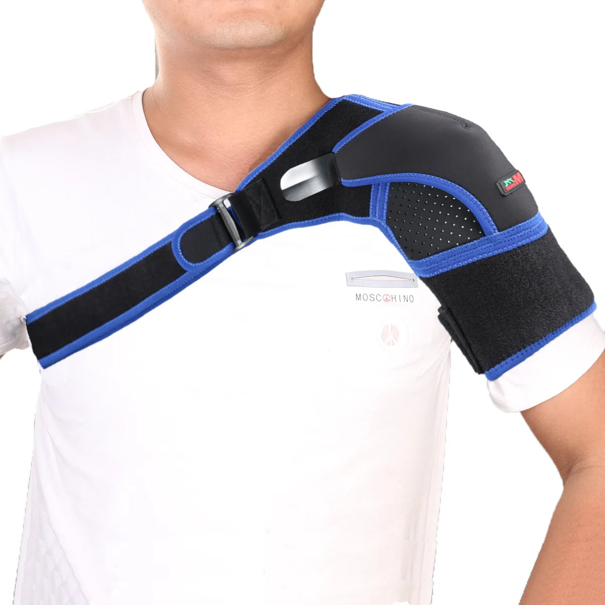 Gym Sports Shoulder Support Back Brace Guard Strap Wrap Belt Band Pads Black Bandage Men&Women Adjustable Breathable