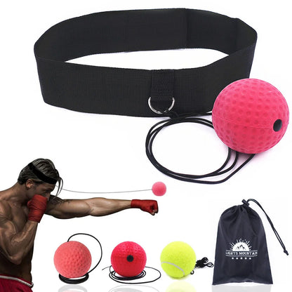 Boxing Reflex Speed Punch Ball Training Hand Eye Coordination with Headband Improve Reaction Muay Thai Gym Exercise Equipment