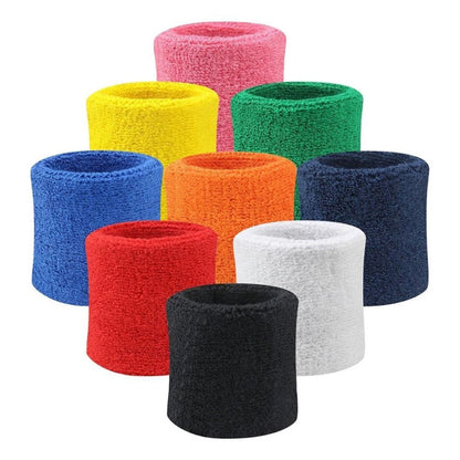 2Pcs Cotton Wrist Support Band Wristband Sport Bracers Sweat Towel Cuff Tennis Wrist Guard Protector Strap Fitness Sweatband Gym