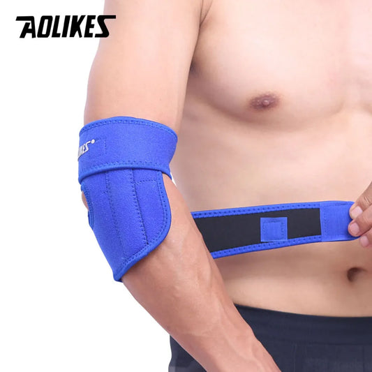 AOLIKES 1PCS Adjustable Elbow Support Pads With Spring Supporting Codera Protector Sports Safety For Ciclismo Gym Tennis