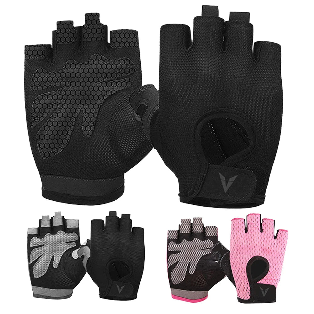 Veidoorn Gym Gloves Fitness Weightlifting Gloves Men Women Non-slip Hand Protection Breathable Exercise Sports Training Support