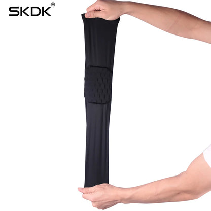 SKDK 1PC Running Basketball Fitness Arm Warmers Honeycomb Design Breathable Comfort Hand Elbow Protector Gym Workout Elbow Guard