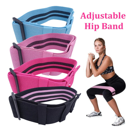 Adjustable Hip Glute Band Powerful Fabric Thighs Legs Booty Elastic Bands Non-slip Non-roll Fitness Home Gym Workout Equipment