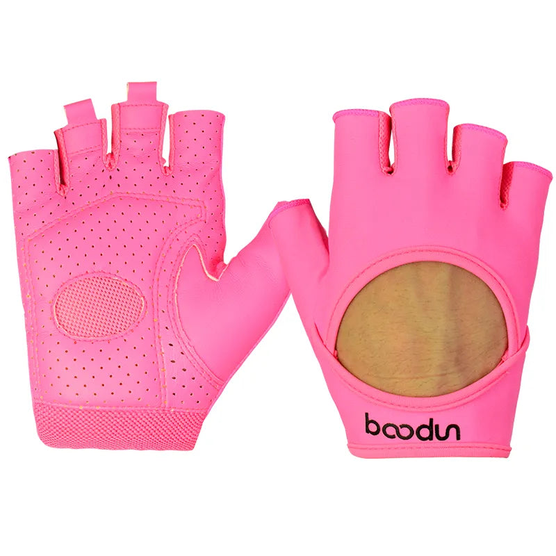 Gym Body Building Training Fitness Gloves Sports Weight Lifting Exercise Slip-Resistant Gloves For Women Yoga Gloves Pink Color