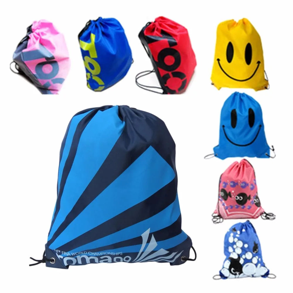 Double Layer Drawstring Gym Waterproof Backpacks Swimming Sports Beach Bag Travel Portable Fold Mini Shoulder Bags