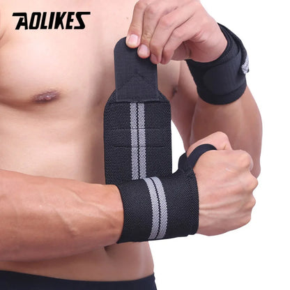 AOLIKES 1PCS Wrist Support Gym Weightlifting Training Weight Lifting Gloves Bar Grip Barbell Straps Wraps Hand Protection