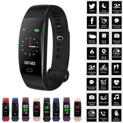 F64HR Smart Bracelet Men Women Heart Rate Blood Pressure Sleep Monitoring Pedometer Waterproof Smart Watch Sports Fitness Band