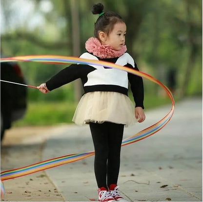 1 Piece 4M Rainbow Color Dance Ribbon Gym Rhythmic Gymnastics Art Gymnastic Ballet Streamer Twirling Rod GYH