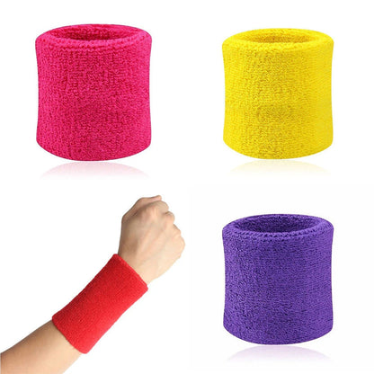 2Pcs Cotton Wrist Support Band Wristband Sport Bracers Sweat Towel Cuff Tennis Wrist Guard Protector Strap Fitness Sweatband Gym