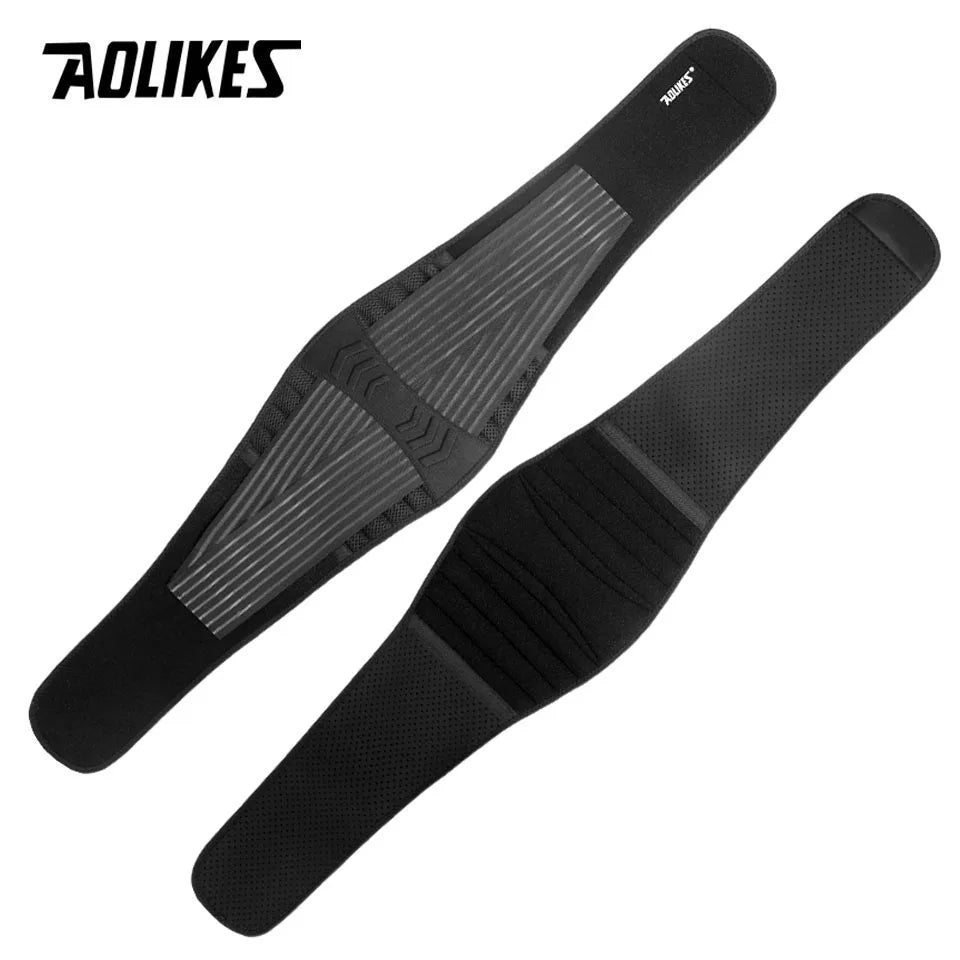 AOLIKES Lumbar Support Waist Back Strap Compression Springs Supporting For Men Women Bodybuilding Gym Fitness Belt Sport Girdles