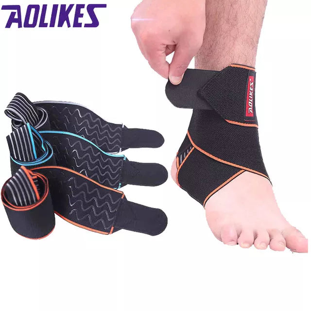 AOLIKES 1PCS Safety Ankle Support Gym Running Protection Black Foot Bandage Elastic Ankle Brace Band Guard Sport Tobilleras