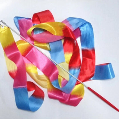 2M/4M Colorful Dance Ribbon Gym Ribbons Dance Ribbon Gym Rhythmic Gymnastics Rod Art Ballet Twirling Stick