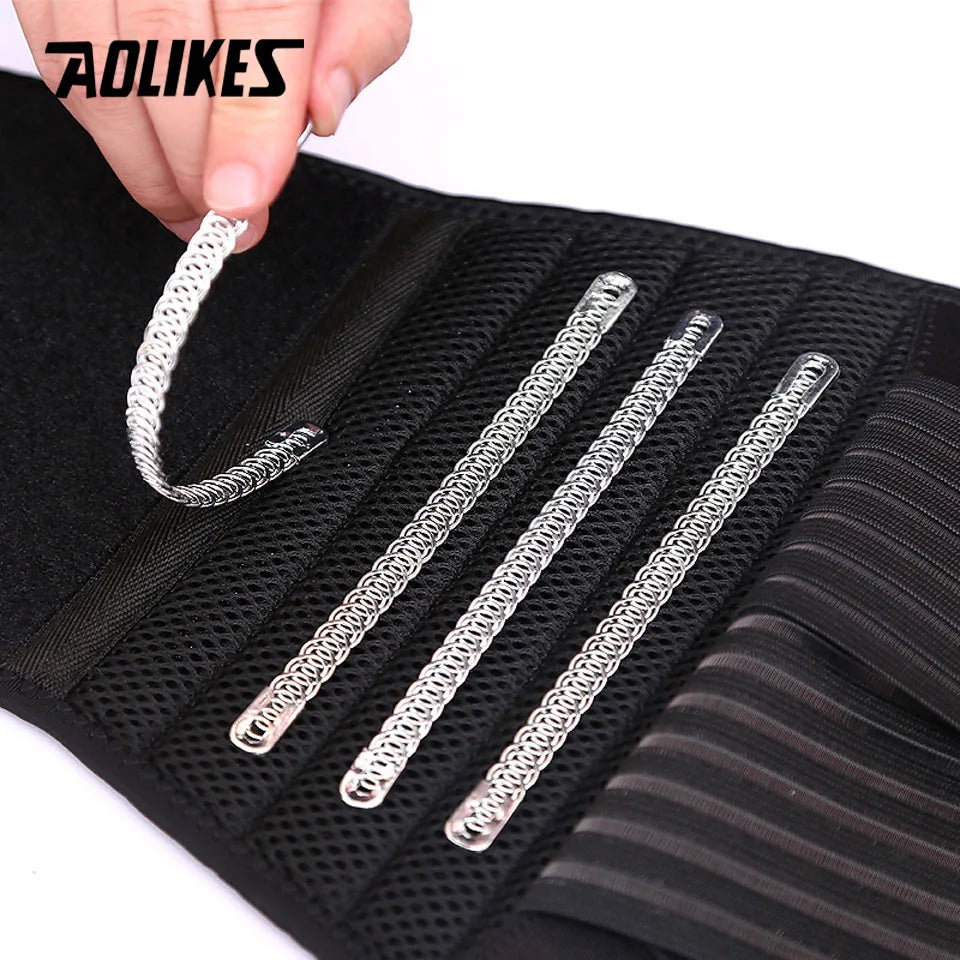 AOLIKES Lumbar Support Waist Back Strap Compression Springs Supporting For Men Women Bodybuilding Gym Fitness Belt Sport Girdles