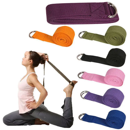 Women Yoga Stretch Strap Multi-Colors D-Ring Belt Fitness Exercise Gym Rope Figure Waist Leg Resistance Fitness Bands Yoga Belt