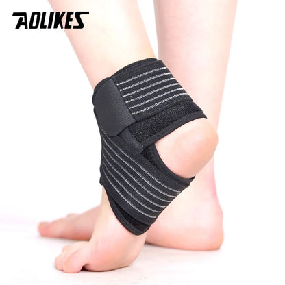 AOLIKES 1 Pair Elastic Strap Ankle Support Brace Badminton Basketball Football Taekwondo Fitness Heel Protector Gym Equipment