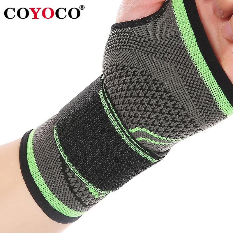 COYOCO Gym Pressurizable Bandage Wrist Support Palm Protector Wristbands 1 Pcs Professional Sports Compressible Brace Black