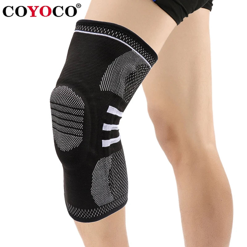 COYOCO Silicon Spring Knee Protector Support Patella Pads 1 Pcs Leg Arthritis Injury Gym Sleeve Brace  Meniscus Kneepad