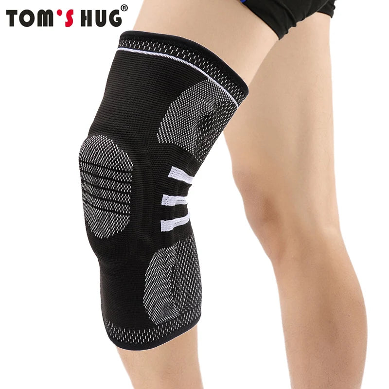 Tom's Hug Silicon Meniscus Kneepad 1 Pcs Spring Knee Pads Support Patella Protector Leg Arthritis Injury Gym Sleeve knee Brace