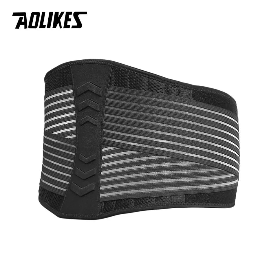 AOLIKES Lumbar Support Waist Back Strap Compression Springs Supporting For Men Women Bodybuilding Gym Fitness Belt Sport Girdles