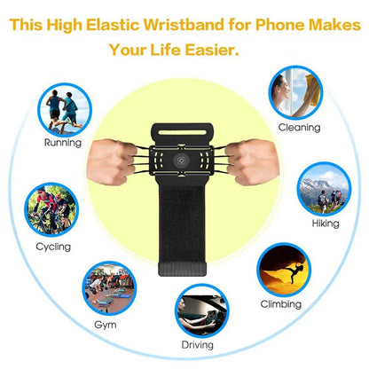 3.5 to 6 inches Running Phone Wristband 180 degree Rotatable Free Hand Bag Belt Wrist Strap Jogging Cycling Gym Arm Band Bag