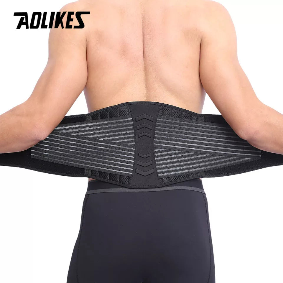 AOLIKES Lumbar Support Waist Back Strap Compression Springs Supporting For Men Women Bodybuilding Gym Fitness Belt Sport Girdles