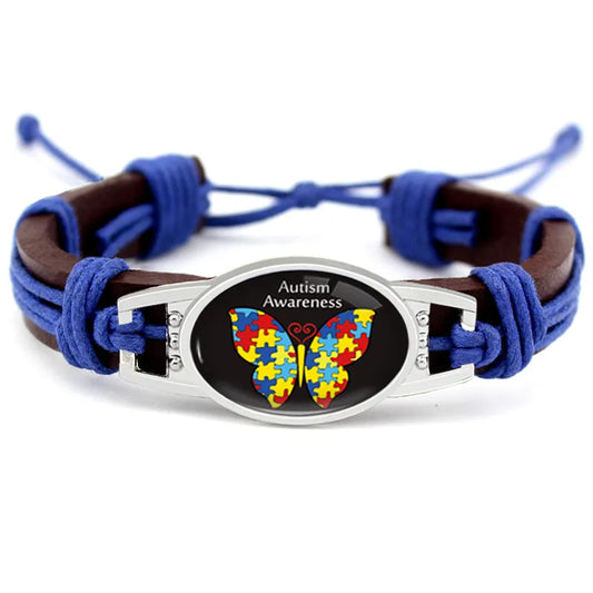 Medical Alert Stethoscope Childhood Breast Cancer Diabetic Type 1 Type 2 Diabetes Autism Awareness Hope Ribbon Leather Bracelets