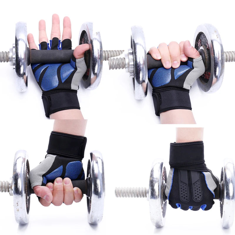 Outdoor Bodybuilding Sport Gym Gloves Wrist Wrap Weight Fitness Men Gloves Half Finger Breathable Anti-skid Support Women Gloves