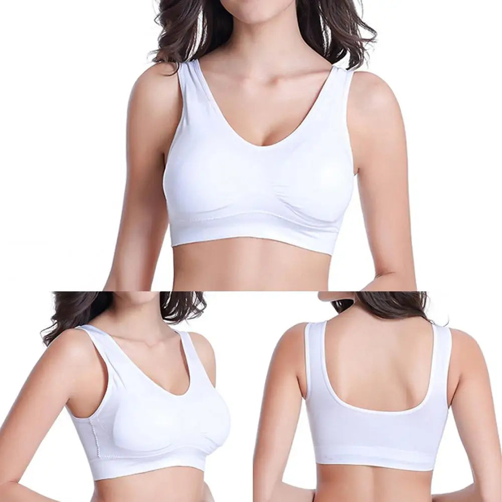 Women Yoga Underwear V-Neck Stretch Wire Free Bra Yoga Sports Crop Tops Gym Padded Fitness Running Vest Sleepwear sutian feminin