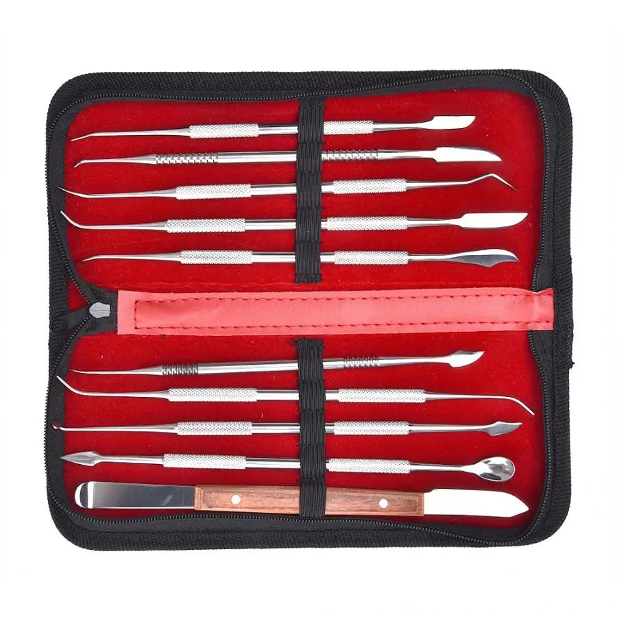 Dental Wax Sculpture Caver Kit 10 PCS/Set Stainless Steel Dentistry Spatula Knife Surgical Carving Tool for Lab Dentist