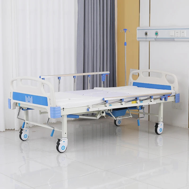 Excellent China Factory Low Price Direct Sale High Quality Manual 2 Crank Medical Bed for Hospital Care Patient