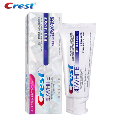 3D White Crest Toothpaste Brilliance Fluoride Anticavity Complex Tooth Paste Sensitive Gum Care Teeth Whitening Squeezer Tubes