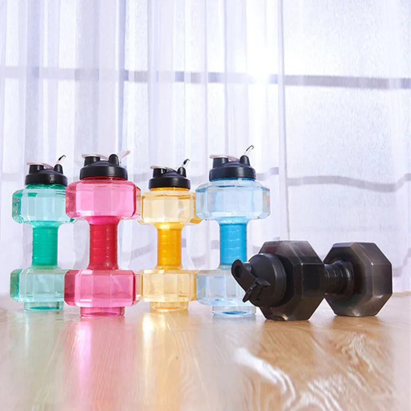 2.5L Dumbbells Shaped Plastic Big Large Capacity Gym Sports Water Bottle Outdoor Fitness Bicycle Bike Camping Cycling Bottle