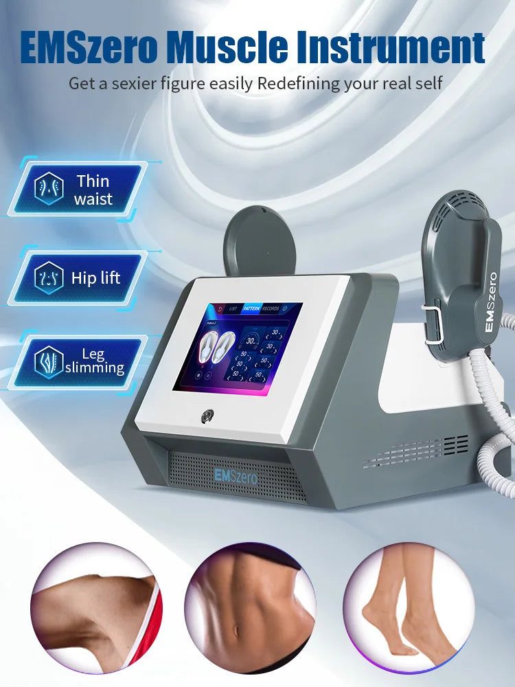 Smart Fitness EMS Muscle Stimulator Body Shaping Sculpting Machine with 2/4 Handles ABS Material Slimming Emszero Device