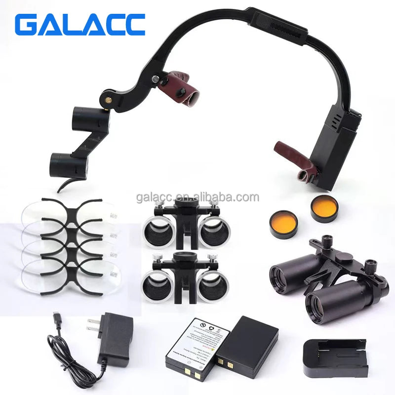 Dental Loupes 5x/6x Headband Adjustable Dentist Surgical Headlamp Dentistry Magnifier Dental Led Headlight Binocular Loupes