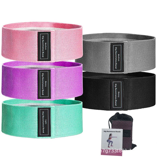 2024 New Arrival Home Workout Fitness Custom Logo Elastic Fabric Non Slip Rubber Hip Booty Yoga Resistance Band