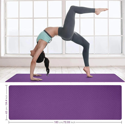 6MM TPE Yoga Mat Anti Slip Sports Fitness Exercise Pilates Gym Colchonete For Beginners