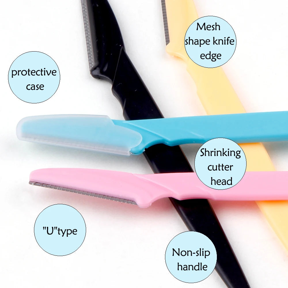 3/4/10Pcs Eyebrow Trimmer Scissors Shaver Blade Eye Brow Shaper Hair Remover Eyebrow Cutting Portable Women Beauty Makeup Tools