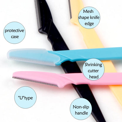 3/4/10Pcs Eyebrow Trimmer Scissors Shaver Blade Eye Brow Shaper Hair Remover Eyebrow Cutting Portable Women Beauty Makeup Tools