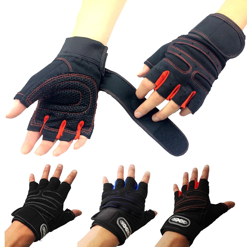 Long Wrist Belt Body Building Fitness Gym Gloves Crossfit Weight Lifting For Men Musculation Women Anti-slip Barbell Dumbbell