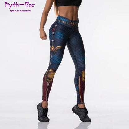 Women Sport Leggings 3D Print Elastic High Waist Yoga Pant Superhero Leggins Gym Fitness Running Tights Trouser Sportwear Female