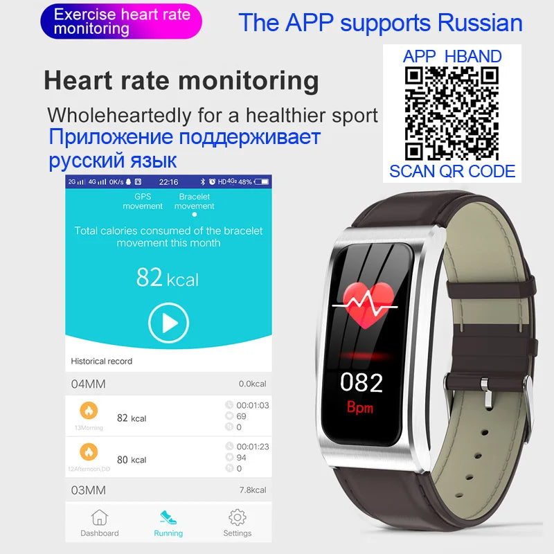 Smart Bracelet Men Women Heart Rate Sports Band Blood Pressure Fitness Tracker Waterproof Color Activity Android IOS Wristwatch