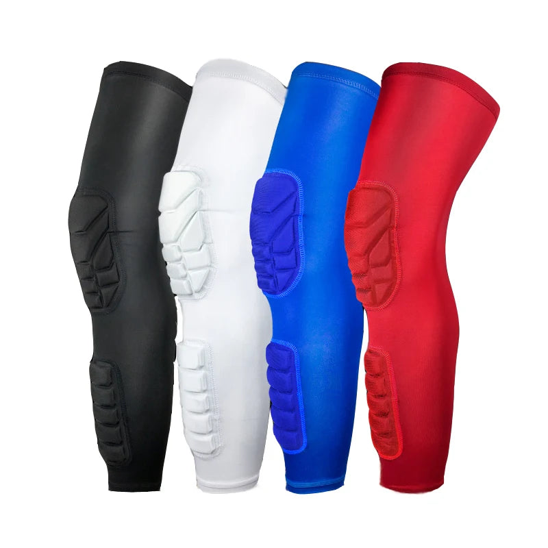 Compression MTB Knee Pads Honeycomb Long Basketball Leg Sleeve Men Women Kids Sport Calf Knee Protection Soccer Gym Leggings